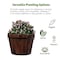 Gardenised Rustic Wooden Whiskey Barrel Planter with Durable Medal Handles and Drainage Hole - Medium QI003236.M - alternate 8